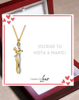 Collar Abrazo-Eterno® para mi Amor (con Nota especial y Caja de madera con luz)