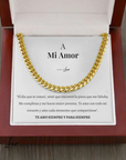 Collar Cuban Style® Dorado para mi Hombre (con carta dedicada y Caja con Luz)