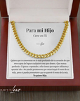 Collar Cuban Style® Dorado para mi Hijo (con carta dedicada y Caja con Luz)