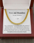 Collar Cuban Style® Dorado para mi Hombre (con carta dedicada y Caja con Luz)