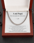 Collar Cuban Style® Plateado para mi Padre (con carta dedicada a escoger)