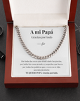 Collar Cuban Style® Plateado para mi Padre (con carta dedicada a escoger)