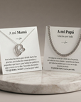 REGALO PARA MI MAMÁ Y PAPÁ (collar Amor Eterno con nota dedicada)