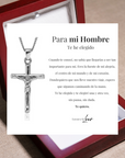 Collar Cruz® para mi Hombre (con carta dedicada y Caja con Luz)