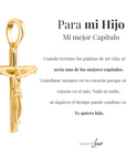 Collar Cruz® - Para mi Hijo (con nota dedicada y caja de madera con luz)