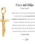 Collar Cruz® - Para mi Hijo (con nota dedicada y caja de madera con luz)