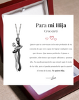 Collar Abrazo-Eterno®  para mi Hija (con Nota especial y Caja de madera con luz)
