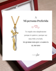 Collar Abrazo-Eterno® para mi Amor (con Nota especial y Caja de madera con luz)