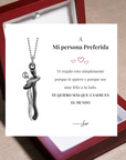Collar Abrazo-Eterno® para mi Amor (con Nota especial y Caja de madera con luz)