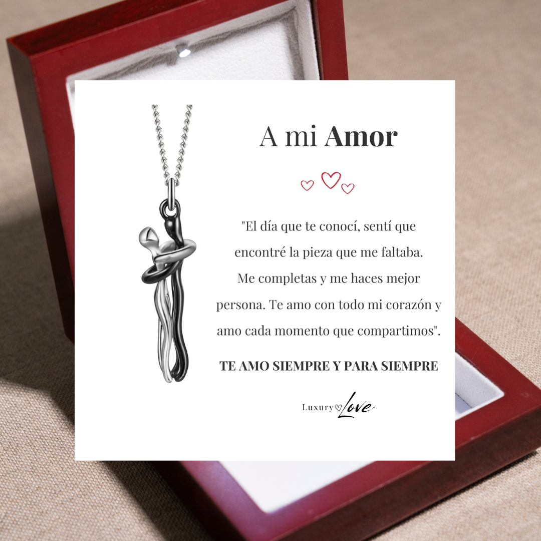 Collar Abrazo-Eterno® (con Nota especial y Caja de madera con luz)