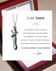 Collar Abrazo-Eterno® para mi Amor (con Nota especial y Caja de madera con luz)