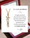 Collar Abrazo-Eterno® para mi Amor (con Nota especial y Caja de madera con luz)
