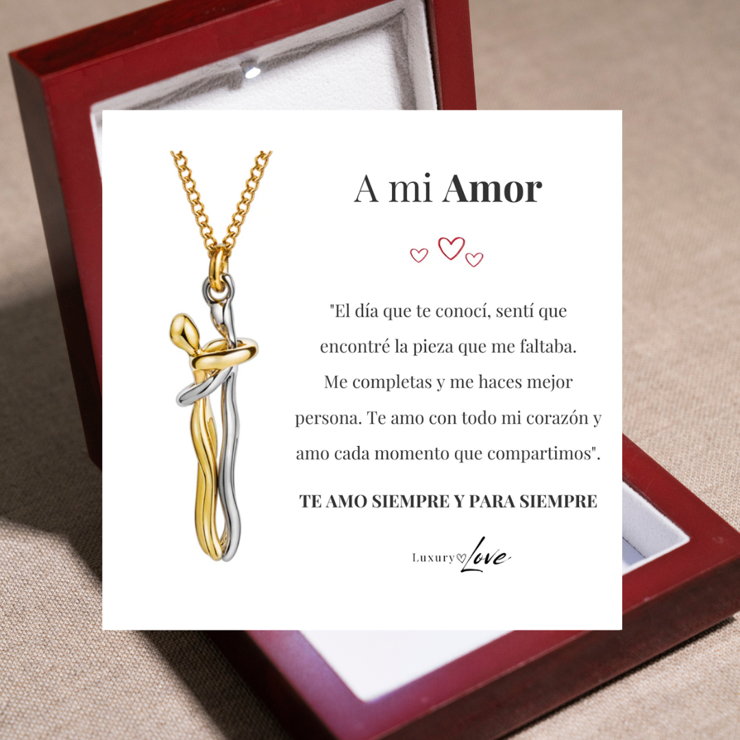 Collar Abrazo-Eterno® (con Nota especial y Caja de madera con luz)
