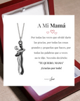 Collar Abrazo-Eterno® para mi Madre (con Nota especial y Caja de madera con luz)