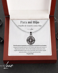 Collar Estrella del Norte® - Para mi Hijo (con nota dedicada y caja de madera con luz)