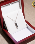 Collar Abrazo-Eterno®  para mi Hija (con Nota especial y Caja de madera con luz)