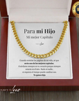 Collar Cuban Style® Dorado para mi Hijo (con carta dedicada y Caja con Luz)