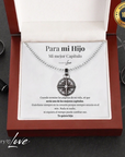 Collar Estrella del Norte® - Para mi Hijo (con nota dedicada y caja de madera con luz)