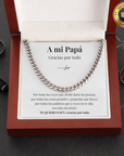 Collar Cuban Style® Plateado para mi Padre (con carta dedicada a escoger)