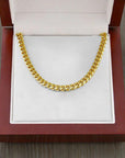 Collar Cuban Style® Dorado para mi Hombre (con carta dedicada y Caja con Luz)