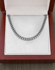 Collar Cuban Style® Plateado para mi Padre (con carta dedicada a escoger)