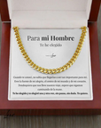 Collar Cuban Style® Dorado para mi Hombre (con carta dedicada y Caja con Luz)