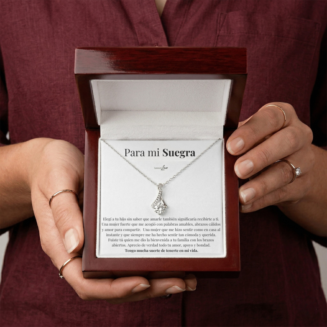 Collar para mi Suegra (con carta dedicada y Caja con Luz)