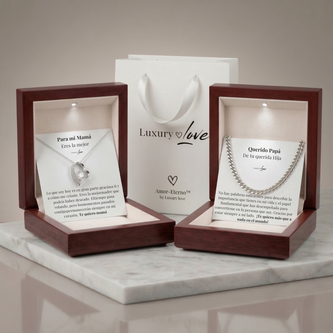 REGALO PARA MI MAMÁ Y PAPÁ (collar Amor Eterno con nota dedicada)