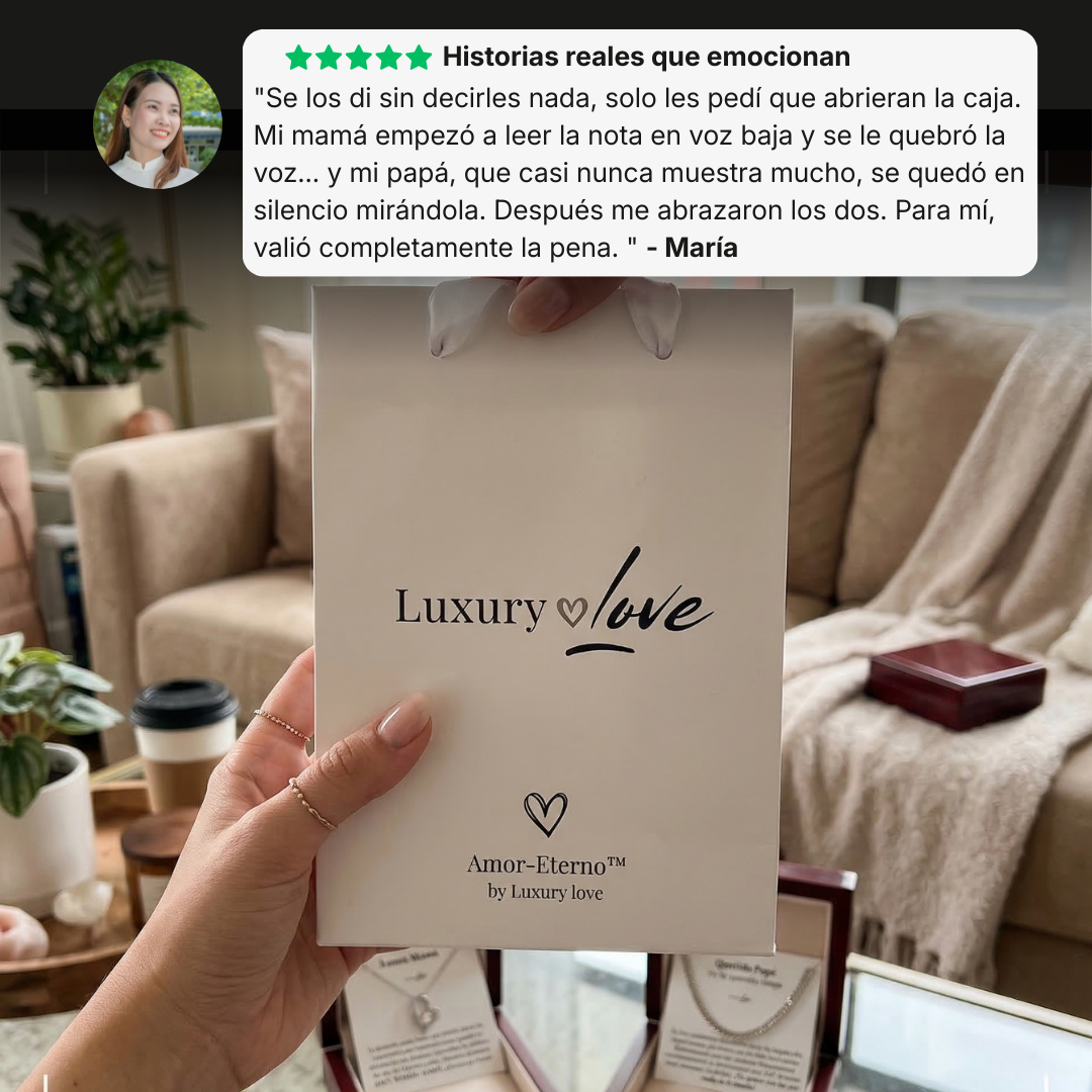 REGALO PARA MI MAMÁ Y PAPÁ (collar Amor Eterno con nota dedicada)