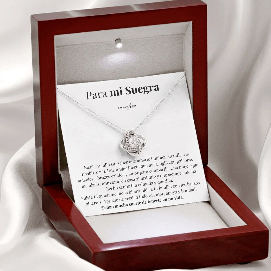 Collar para mi Suegra (con carta dedicada y Caja con Luz)