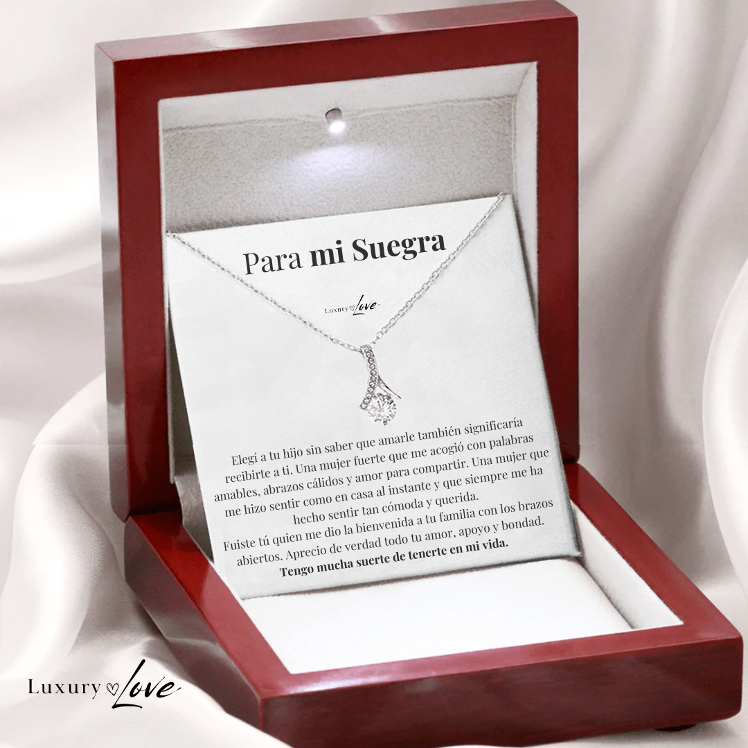 Collar para mi Suegra (con carta dedicada y Caja con Luz)