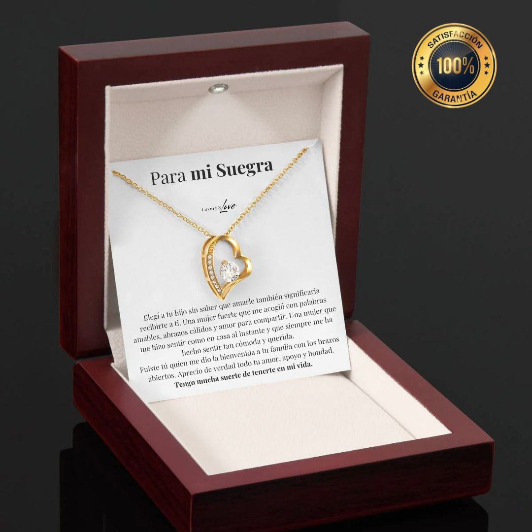 Collar para mi Suegra (con carta dedicada y Caja con Luz)