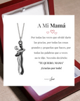 Collar Abrazo-Eterno®  para mi Madre (con Nota especial y Caja de madera con luz)