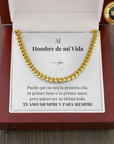 Collar Cuban Style® Dorado para mi Hombre (con carta dedicada y Caja con Luz)